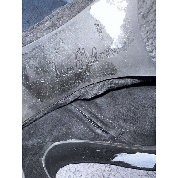 Sam Edelman Siana Boots Womens Sz 10 Black Suede Heeled Zipper Booties - Picture 6 of 11